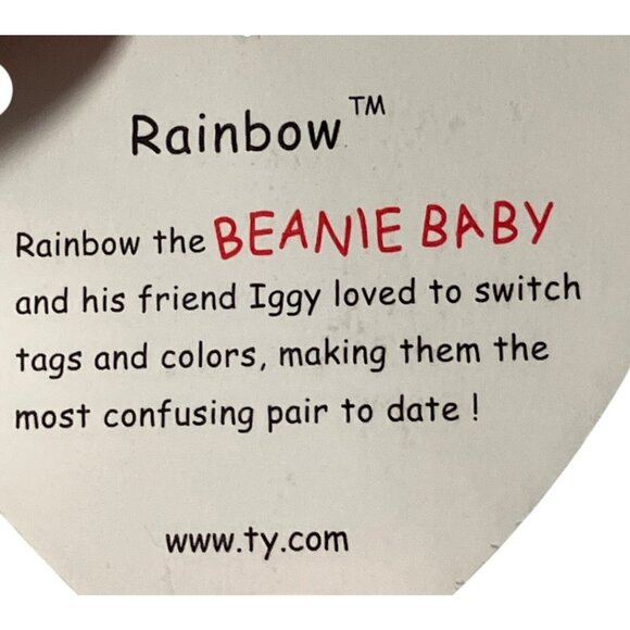 Ty Rainbow Beanie Buddy Chameleon Plush1999 Multicolor Tie-Dyed Bean Bag - Picture 10 of 15